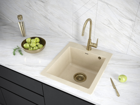 Кухонная мойка Paulmark KANTE 45 PM104651-BE 45х50 цвет бежевый